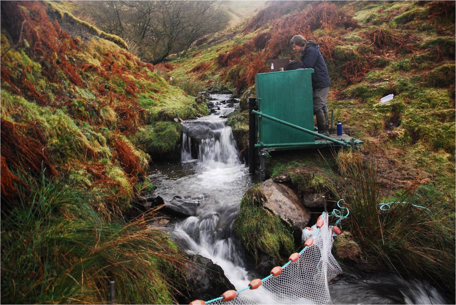 Monitoring water quality at the LI7 (Nant Rhesfa) water quality station © NA Chappell